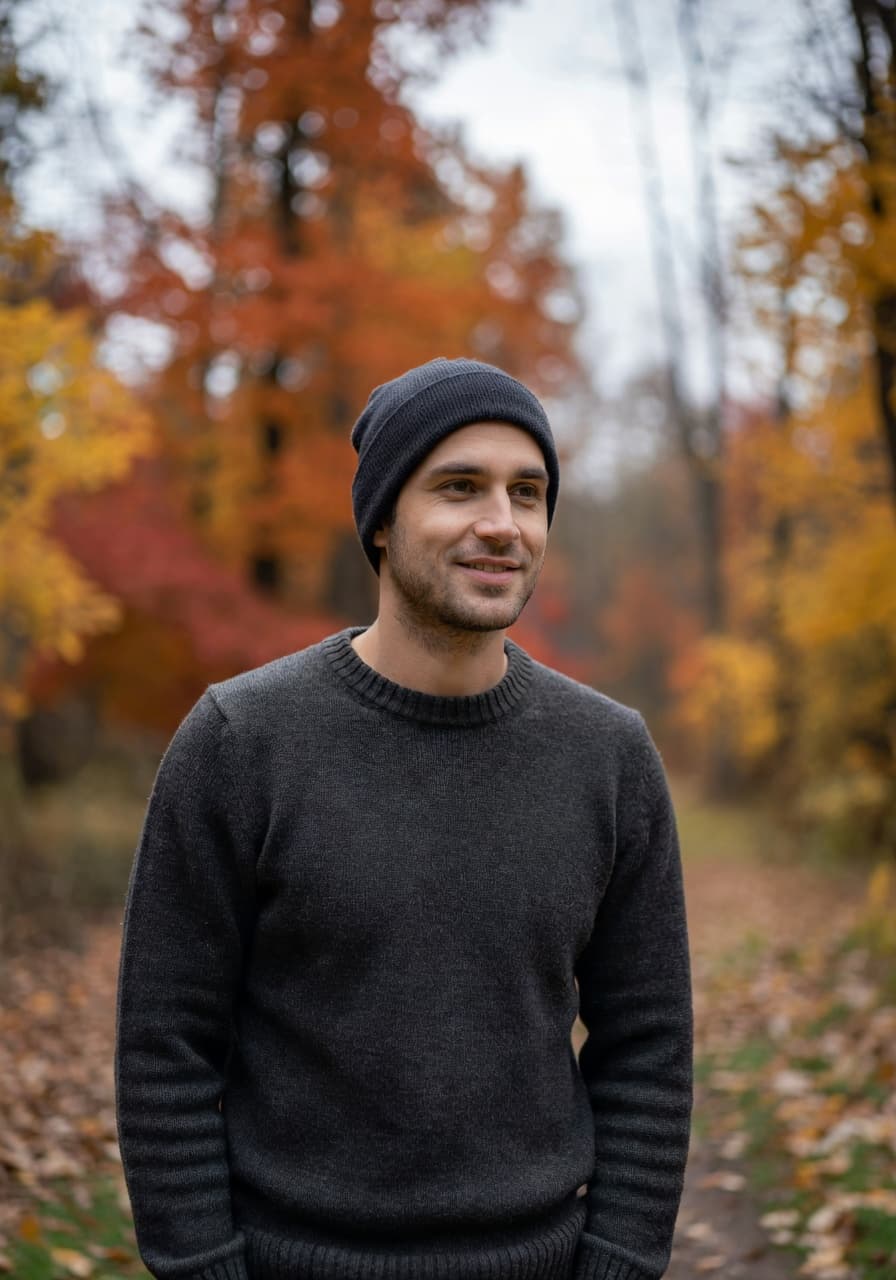 Before SelfAI: Casual portrait to executive AI photo