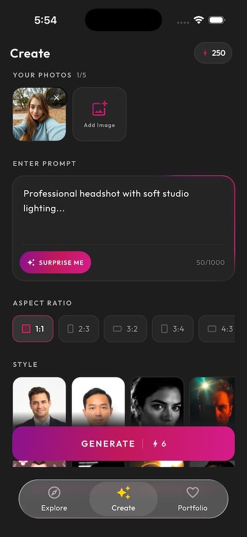 SelfAI – AI Photo Studio app screen 2