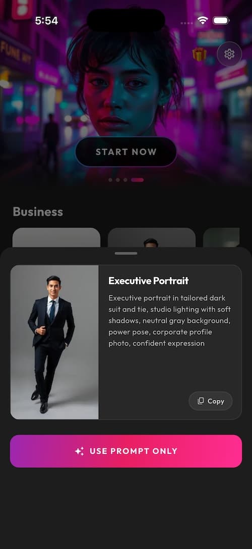 SelfAI – AI Photo Studio app screen 3